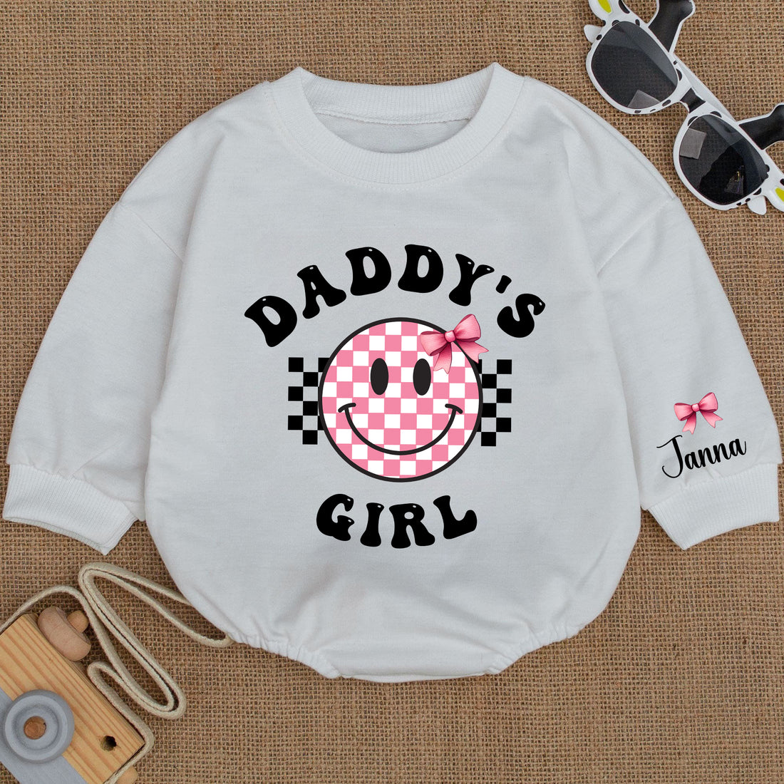 Baby Romper Long Sleeve Customize Daddy's Girl Personalized Custom Babysuit - Gift For Baby - LuthCreative