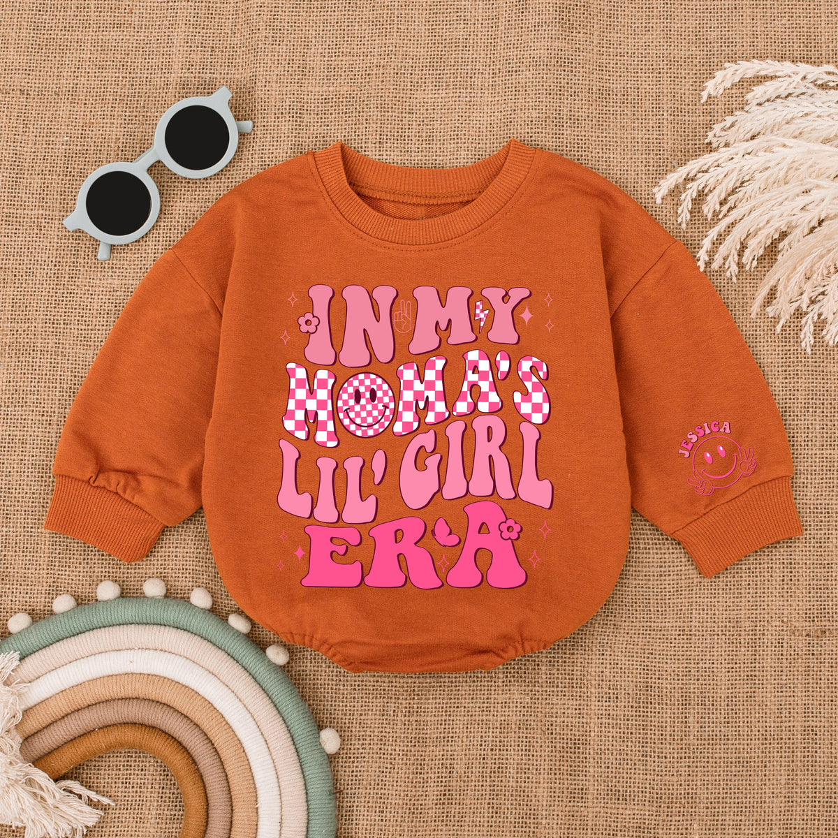 Baby Romper Long Sleeve Customize In My Moma's Lil' Girl Era Personalized Custom Babysuit - Gift For Baby - LuthCreative