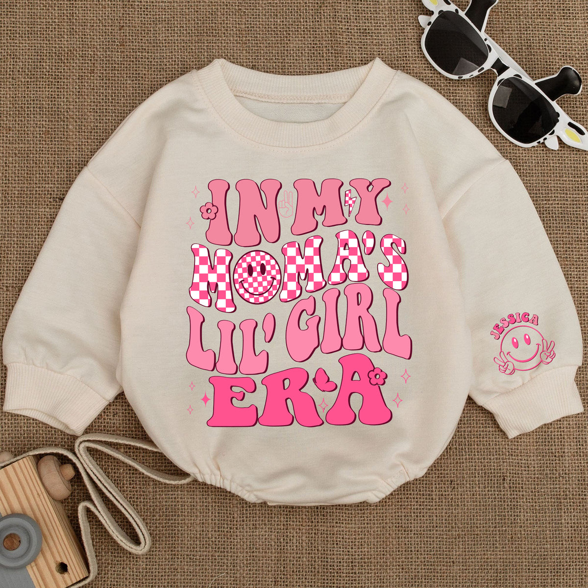 Baby Romper Long Sleeve Customize In My Moma's Lil' Girl Era Personalized Custom Babysuit - Gift For Baby - LuthCreative