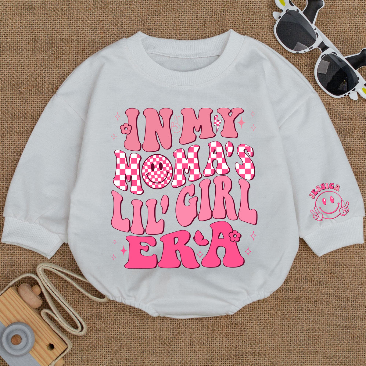 Baby Romper Long Sleeve Customize In My Moma's Lil' Girl Era Personalized Custom Babysuit - Gift For Baby - LuthCreative
