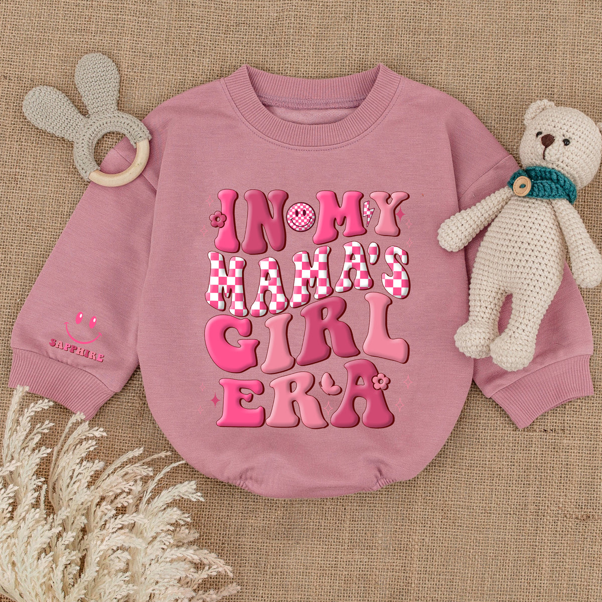 Baby Romper Long Sleeve Customize In My Mama's Girl Era Personalized Custom Babysuit - Gift For Baby - LuthCreative