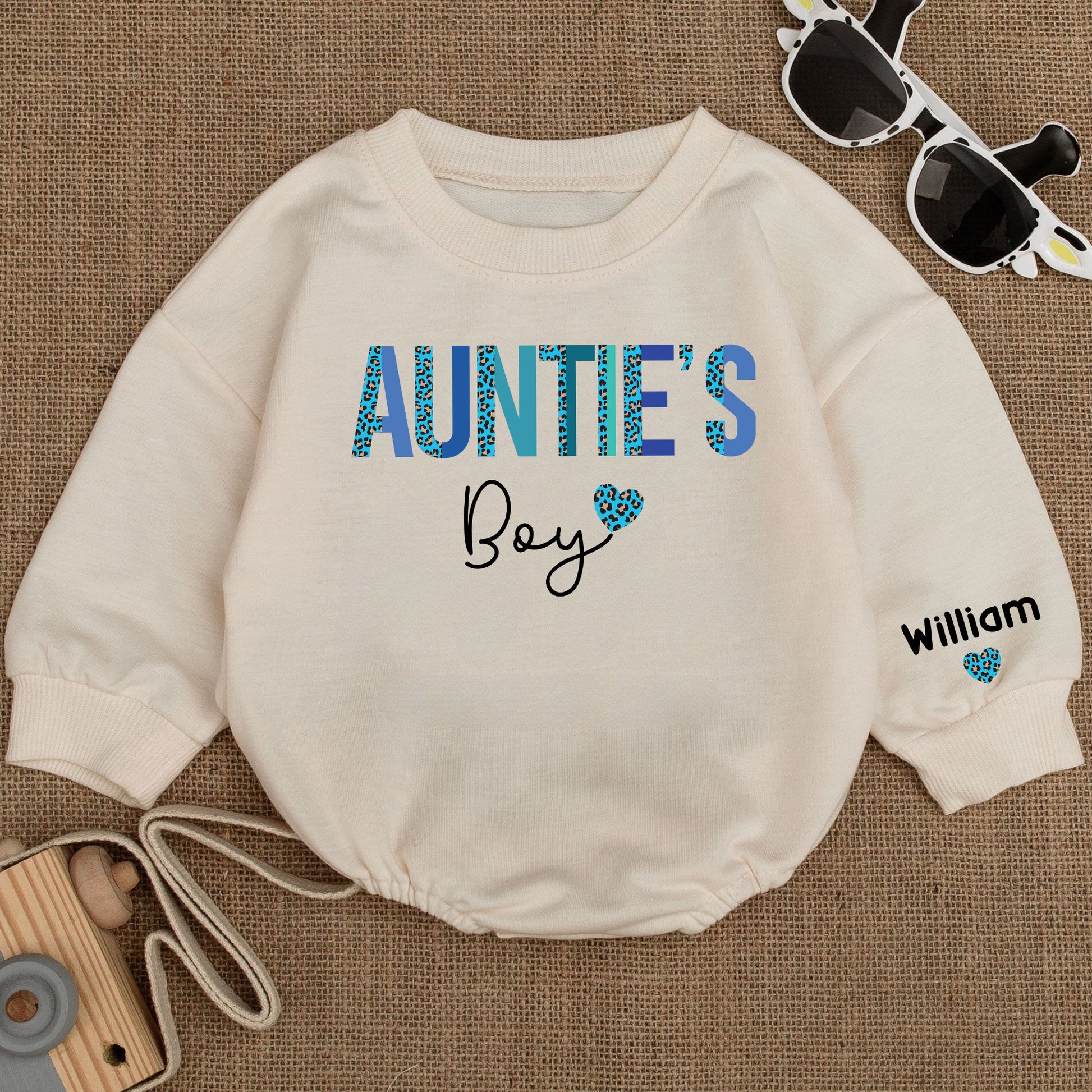 Baby Romper Long Sleeve Customize Auntie's Boy Personalized Custom Babysuit - Gift For Baby - LuthCreative