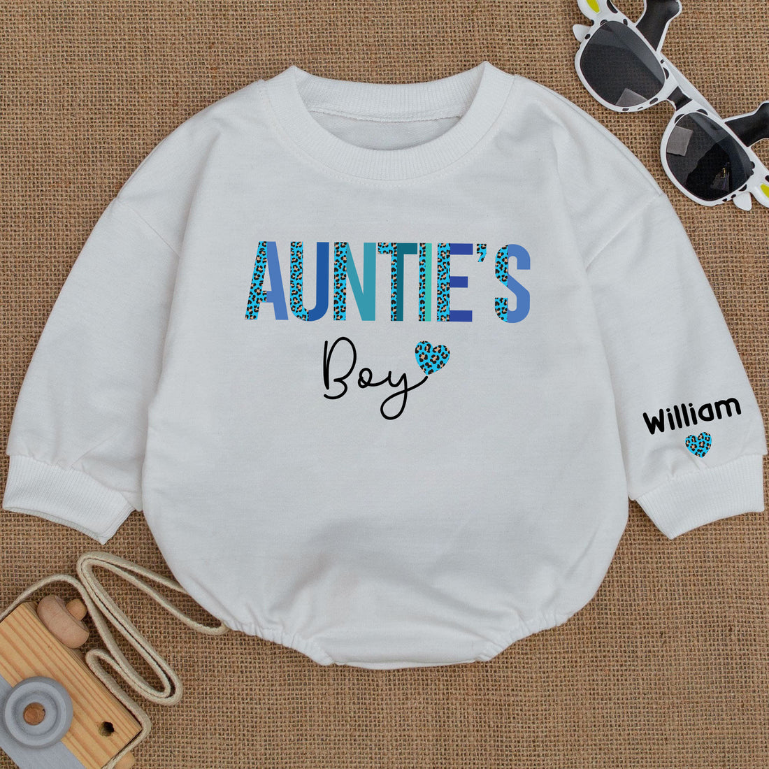 Baby Romper Long Sleeve Customize Auntie's Boy Personalized Custom Babysuit - Gift For Baby - LuthCreative