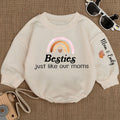 Baby Romper Long Sleeve Customize Besties Just Like Our Moms Personalized Custom Babysuit - Gift For Baby - LuthCreative