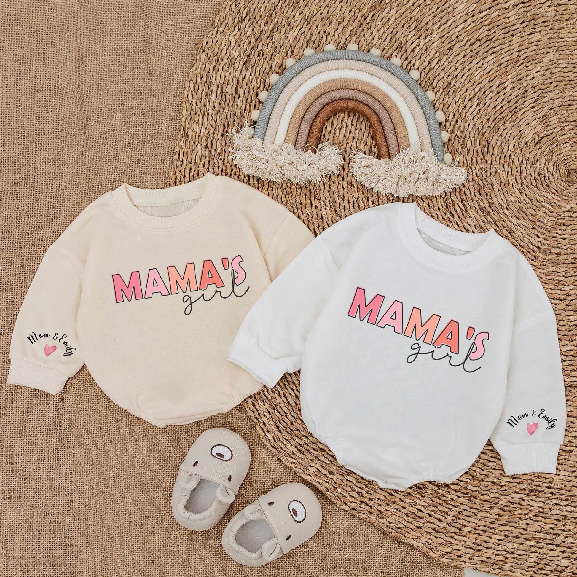 Baby Bodysuit Romper Long Sleeve Customize Mama's Girl Personalized Custom Babysuit - Gift For Baby & Mom - LuthCreative