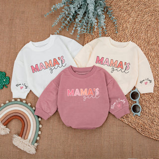 Body de bebé de manga larga personalizado para niña de mamá, traje de bebé personalizado: regalo para bebé y mamá