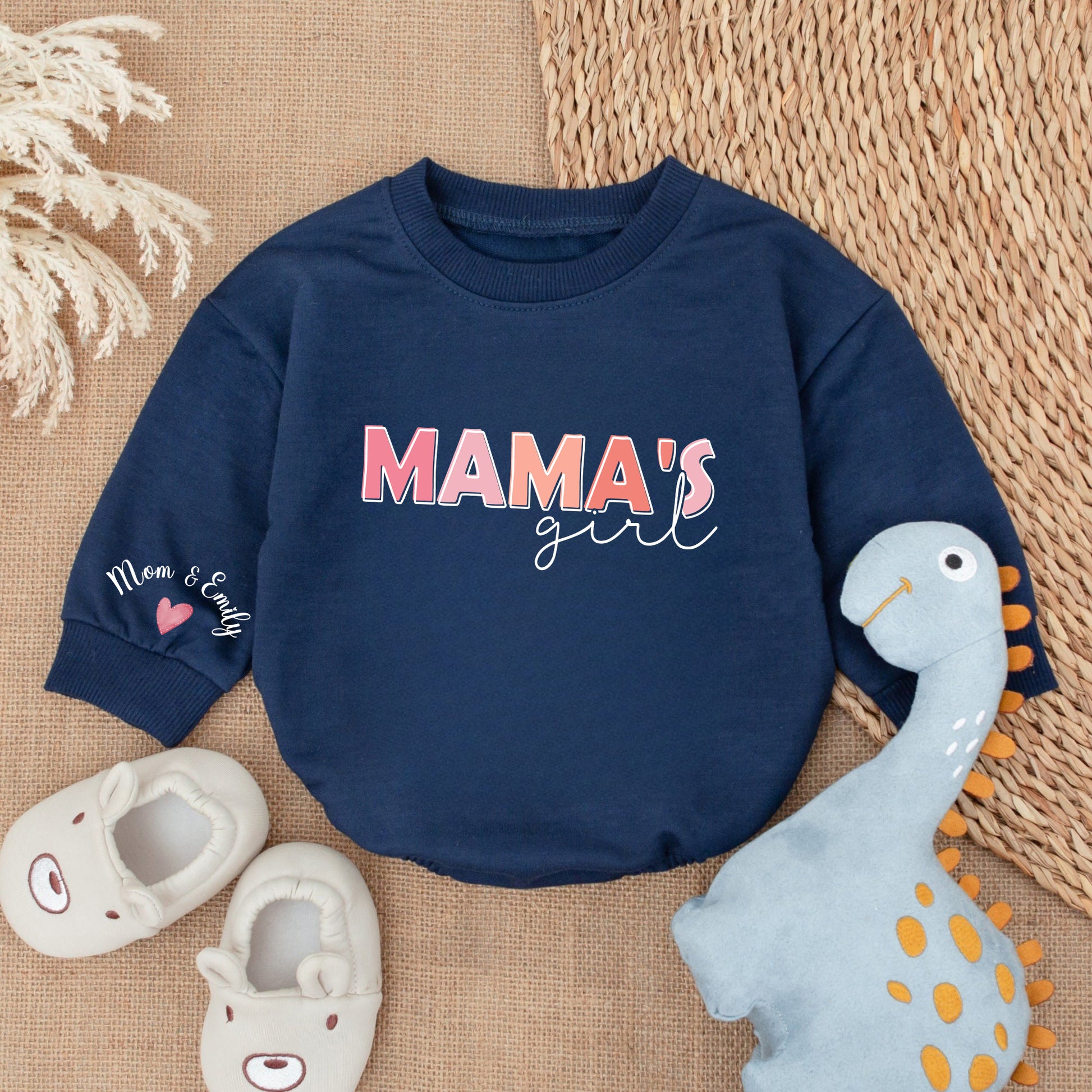 Baby Bodysuit Romper Long Sleeve Customize Mama's Girl Personalized Custom Babysuit - Gift For Baby & Mom - LuthCreative