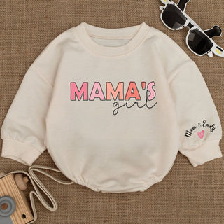 Body de bebé de manga larga personalizado para niña de mamá, traje de bebé personalizado: regalo para bebé y mamá