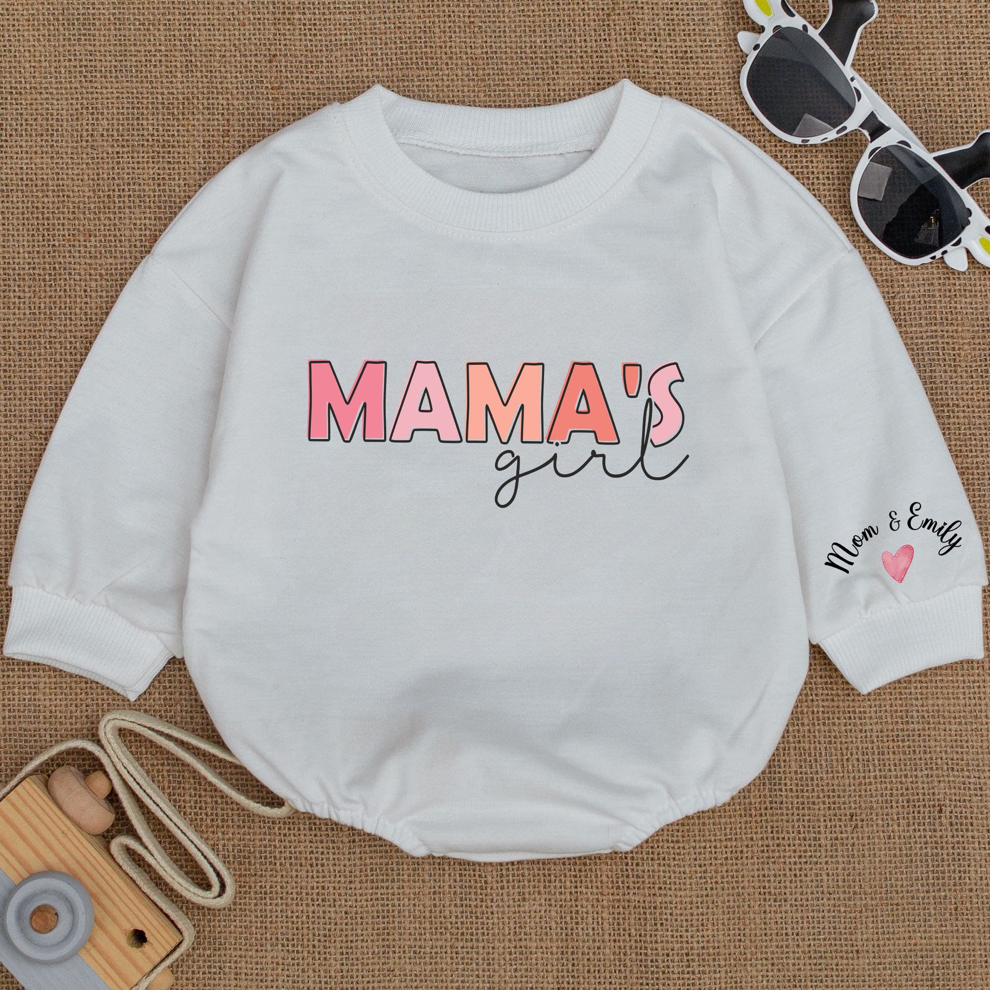 Baby Bodysuit Romper Long Sleeve Customize Mama's Girl Personalized Custom Babysuit - Gift For Baby & Mom - LuthCreative