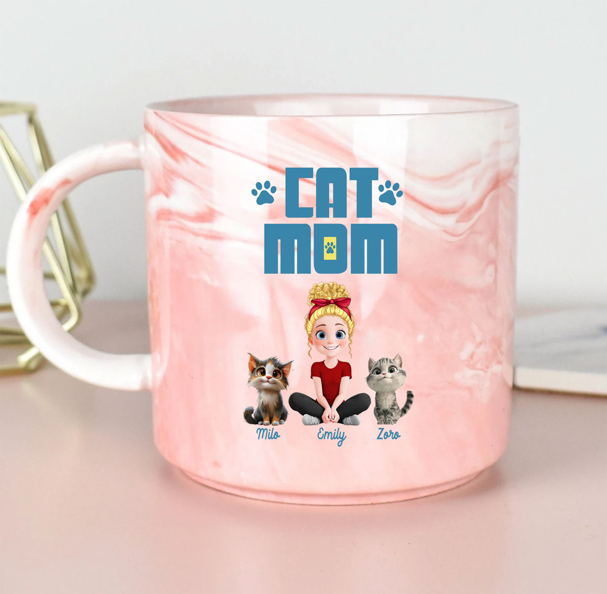 A Girl and Her Cats: Personalized Mug Celebrating Your Unbreakable Bond 