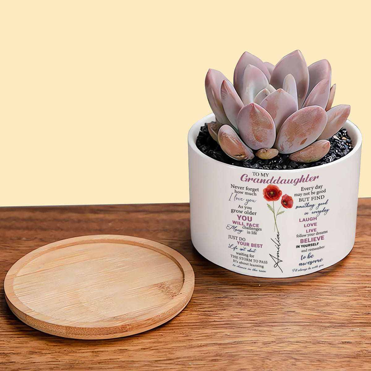 A Love That Lasts Forever: Never Forget How Much I Love You – Birth Month Flower Ceramic Plant Pot