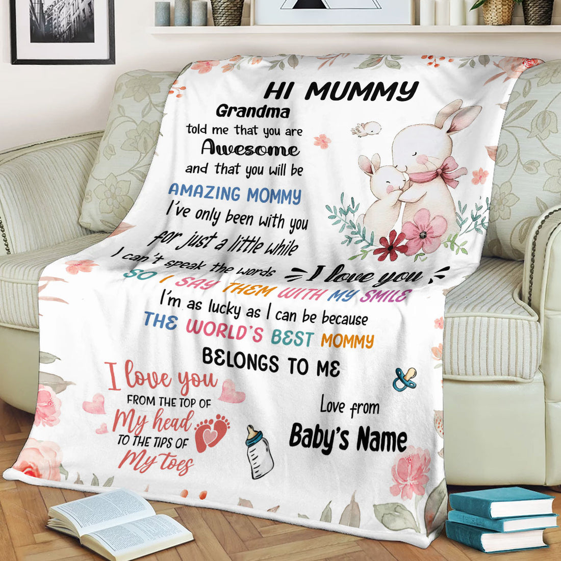 Grandma says you're awesome and will be amazing Personalized Blanket - Gifts for Mom