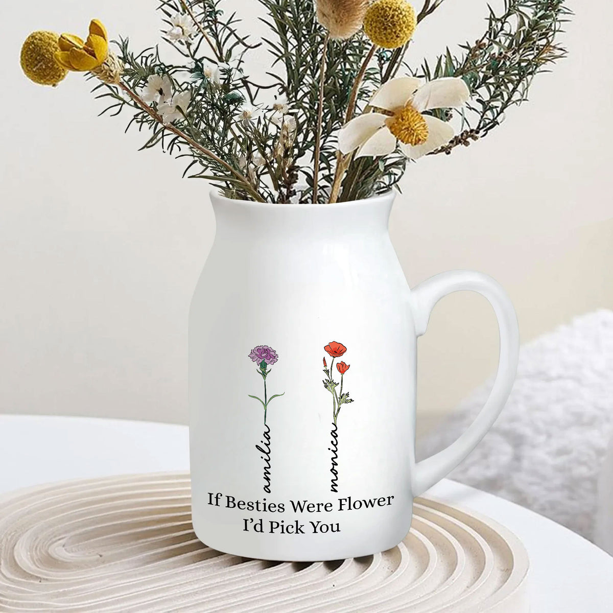 Blooming Bestie Botanical Gift | Fun Custom Friendship Flower Keepsake
Vase