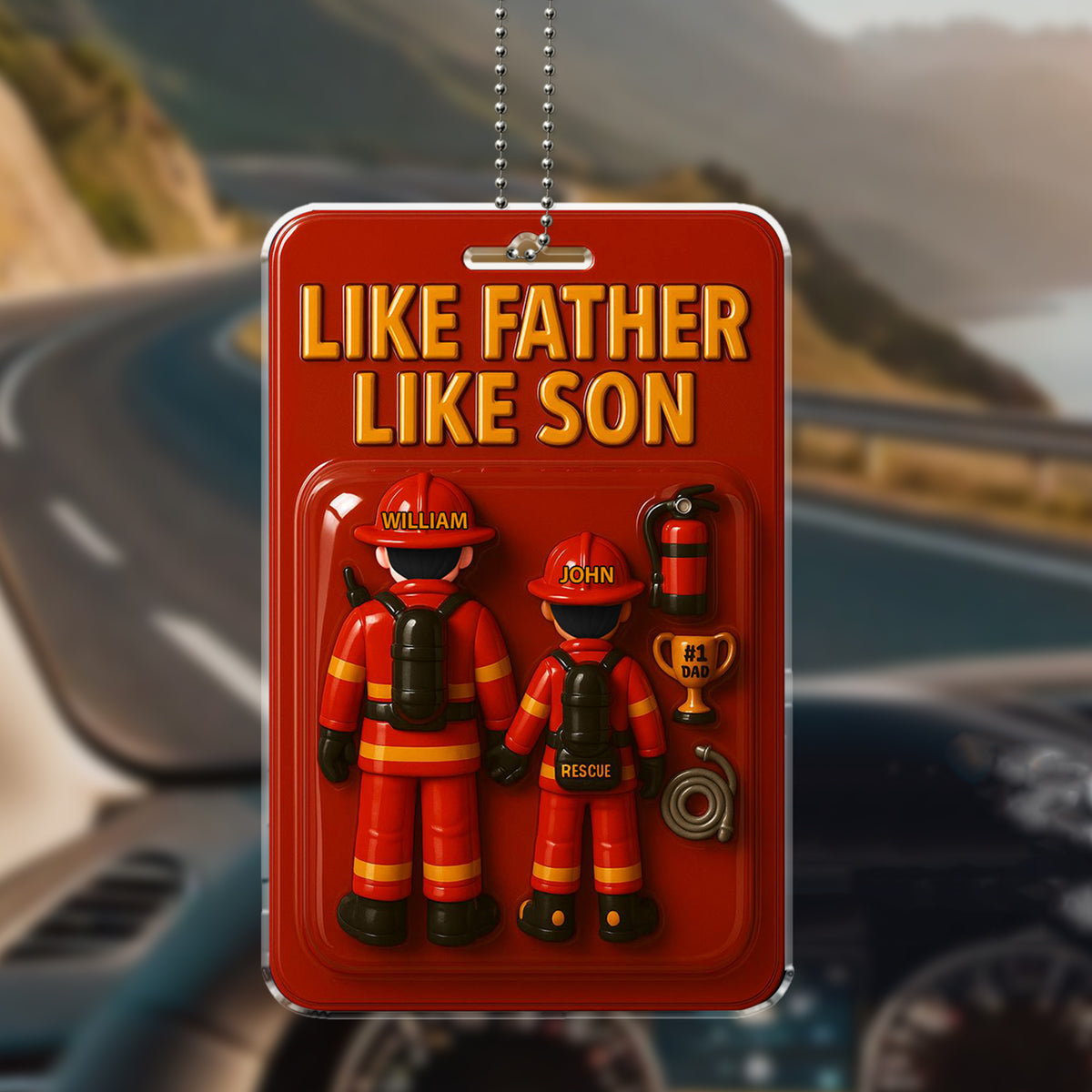 Celebrate Happy Father’s Day with a Firefighter Father-Son Car Ornament – Like Father Like Son Gift for Hero Dads