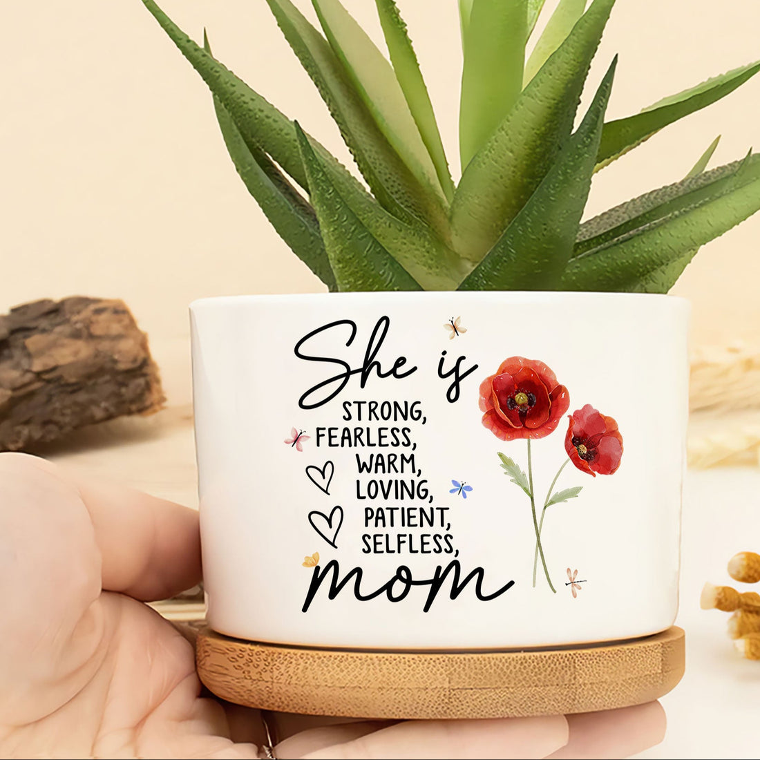 Celebrate Her Unique Spirit with a Personalized Birth Flower Ceramic Plant Pot!