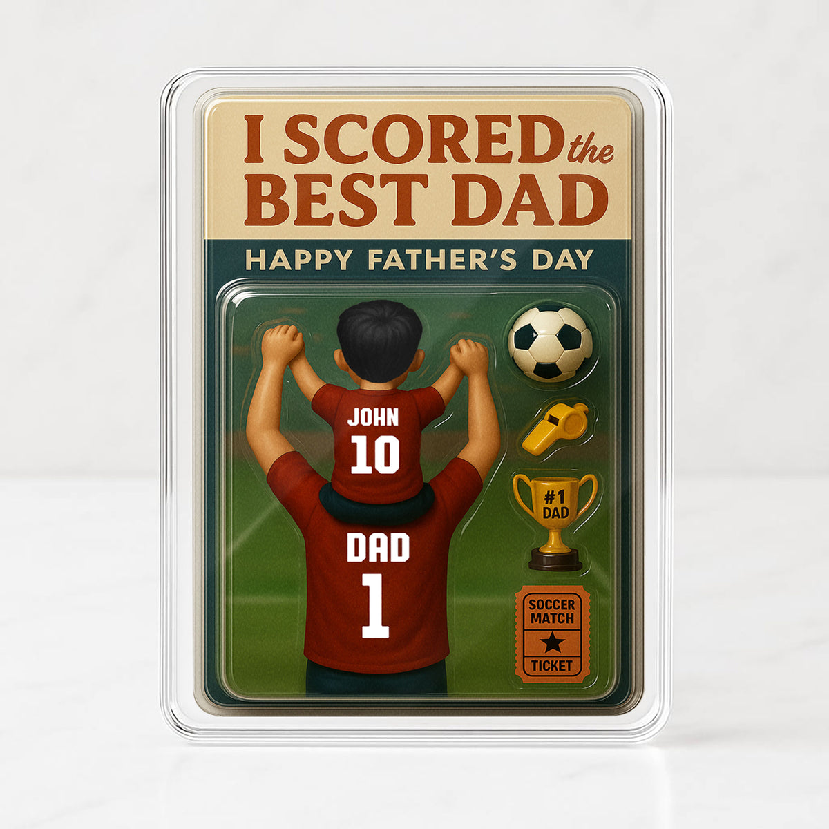 Celebrate Soccer Dad with This Personalized 3D Plaque – Custom Names, Jerseys, and Father’s Day Trophy Decor
