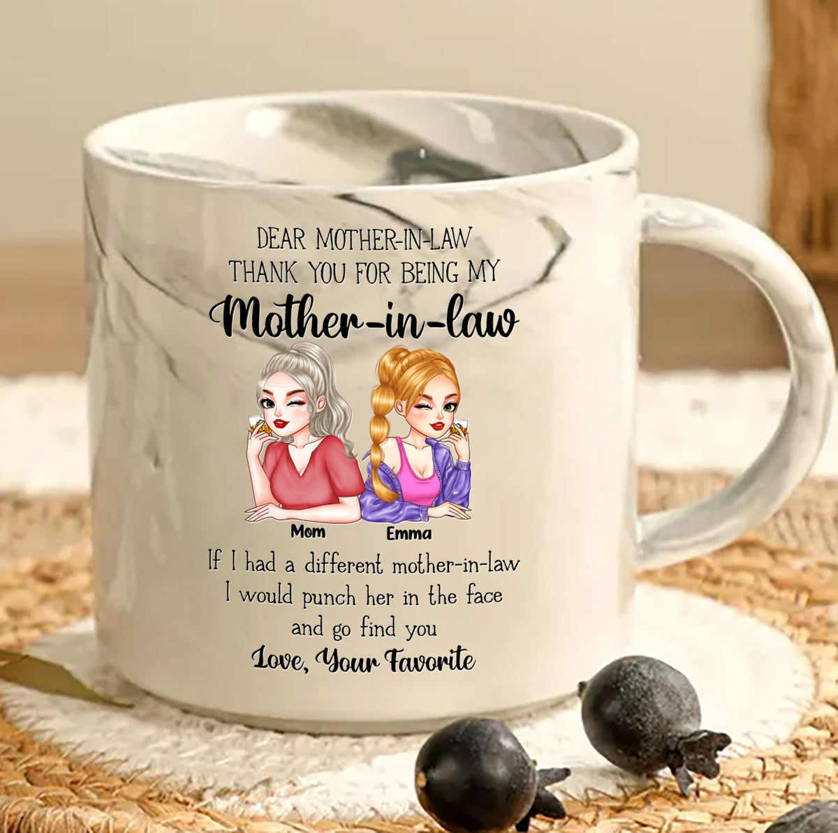 Celebrate the Bond: Personalized Mug to Honor Your Mother-in-Law
