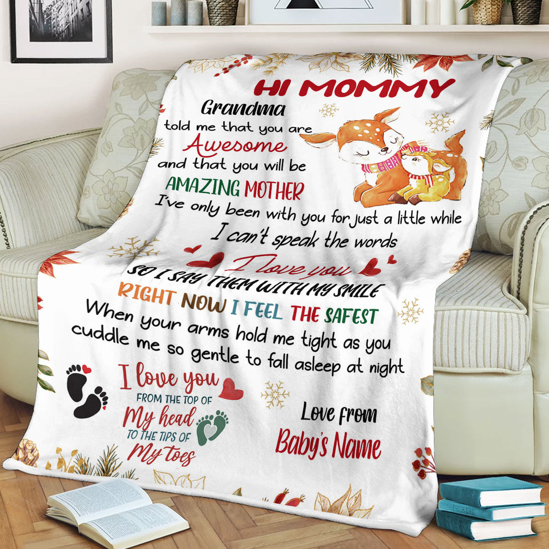 Grandma Told Me You Are Awesome Amazing Mother Deer Blanket - Gifts for Mom (X)