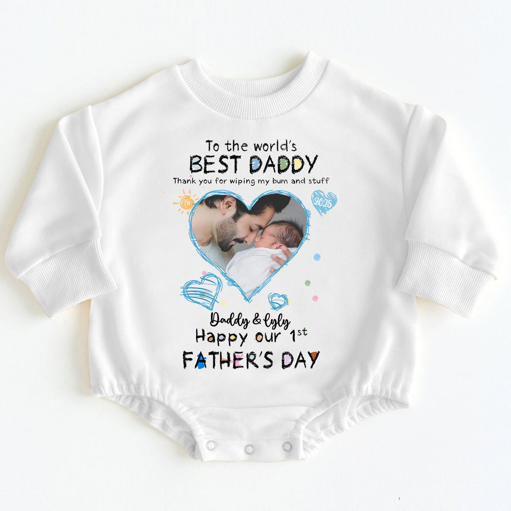 Custom Photo First Father's Day Gift for New Dad - "Best Daddy" Bodysuit
