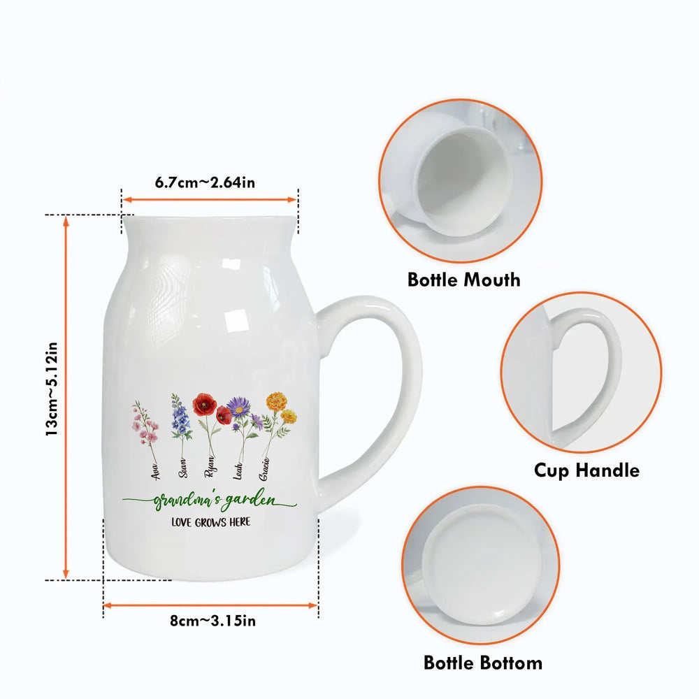 Customizable Birth Month Floral Vase — Perfect for Celebrating Love and Friendship
