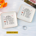 Personalized Ring Dish To My Daughter Wherever Your Journey Takes You Customized Ceramic Jewelry Tray, Gift For Daughter, Wedding Gift - LuthCreative