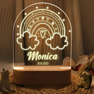 Custom Name with Rainbow LED Night Light | Personalized Portrait Light | Valentine's Day & Family Gift | Colorful LED Night Lamp | Perfect Couple Gift - LuthCreative