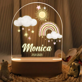 "Names in Rainbow Sky" Custom LED Night Light | Personalized Portrait Light | Valentine's Day & Family Gift | Cheerful LED Night Lamp | Perfect Weather Gift - LuthCreative