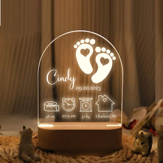 "First Steps & Names" Custom LED Night Light | Parent's Keepsake Gift - LuthCreative