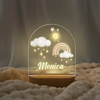 "Names in Rainbow Sky" Custom LED Night Light | Personalized Portrait Light | Valentine's Day & Family Gift | Cheerful LED Night Lamp | Perfect Weather Gift - LuthCreative