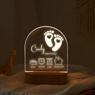 "First Steps & Names" Custom LED Night Light | Parent's Keepsake Gift - LuthCreative