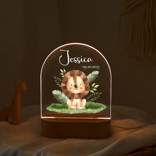 Custom Name with Safari Lion | Personalized Portrait Light | Valentine's Day & Family Gift | Adorable LED Night Lamp | Perfect Safari Gift - LuthCreative