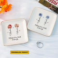 Personalized Sisters Are Different Flowers From The Same Garden Flower Sister Gift Jewelry Dish, Sister Flowers Jewelry Holder - LuthCreative