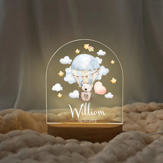 "Custom Name with Flying Pig's Starry Adventure" LED Night Light | Magical Valentine & Family Gift - LuthCreative