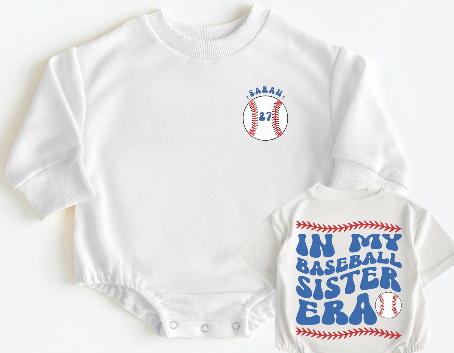 Batting Average Cuteness: Personalized Baseball Romper for Newborns (0-2Y) - LuthCreative