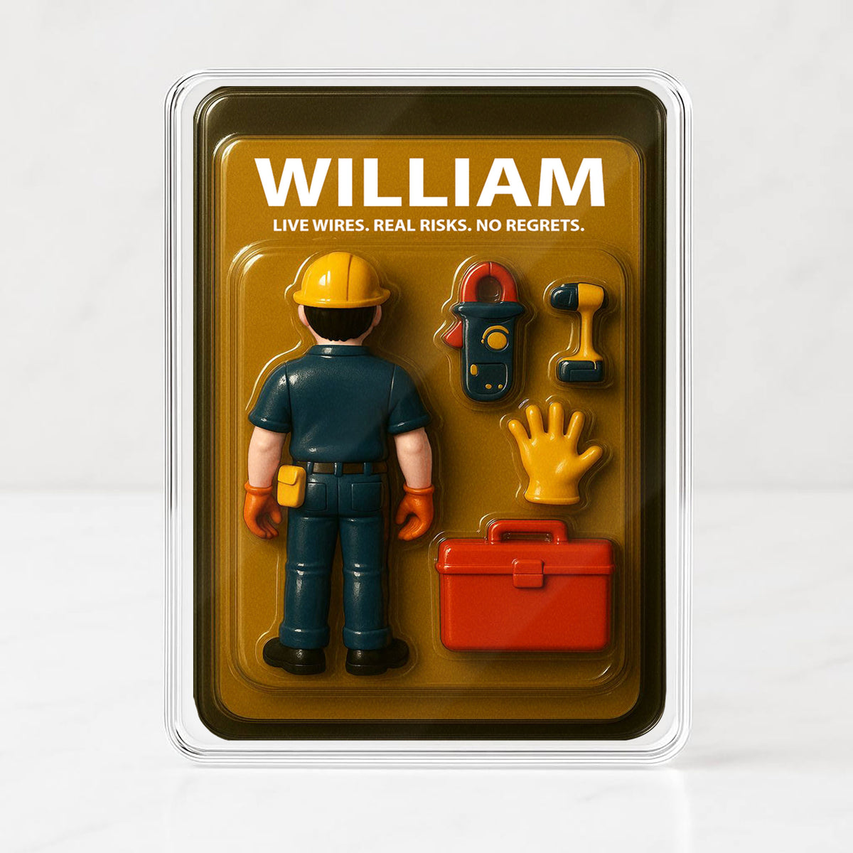 Electrician Father's Day 3D Plaque - Personalized Tradesman Gift "Live Wires" Desk Decor