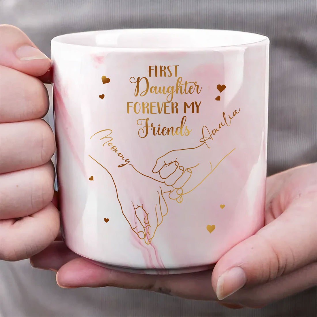 First My Daughter Forever My Friend Mug - Family Personalized