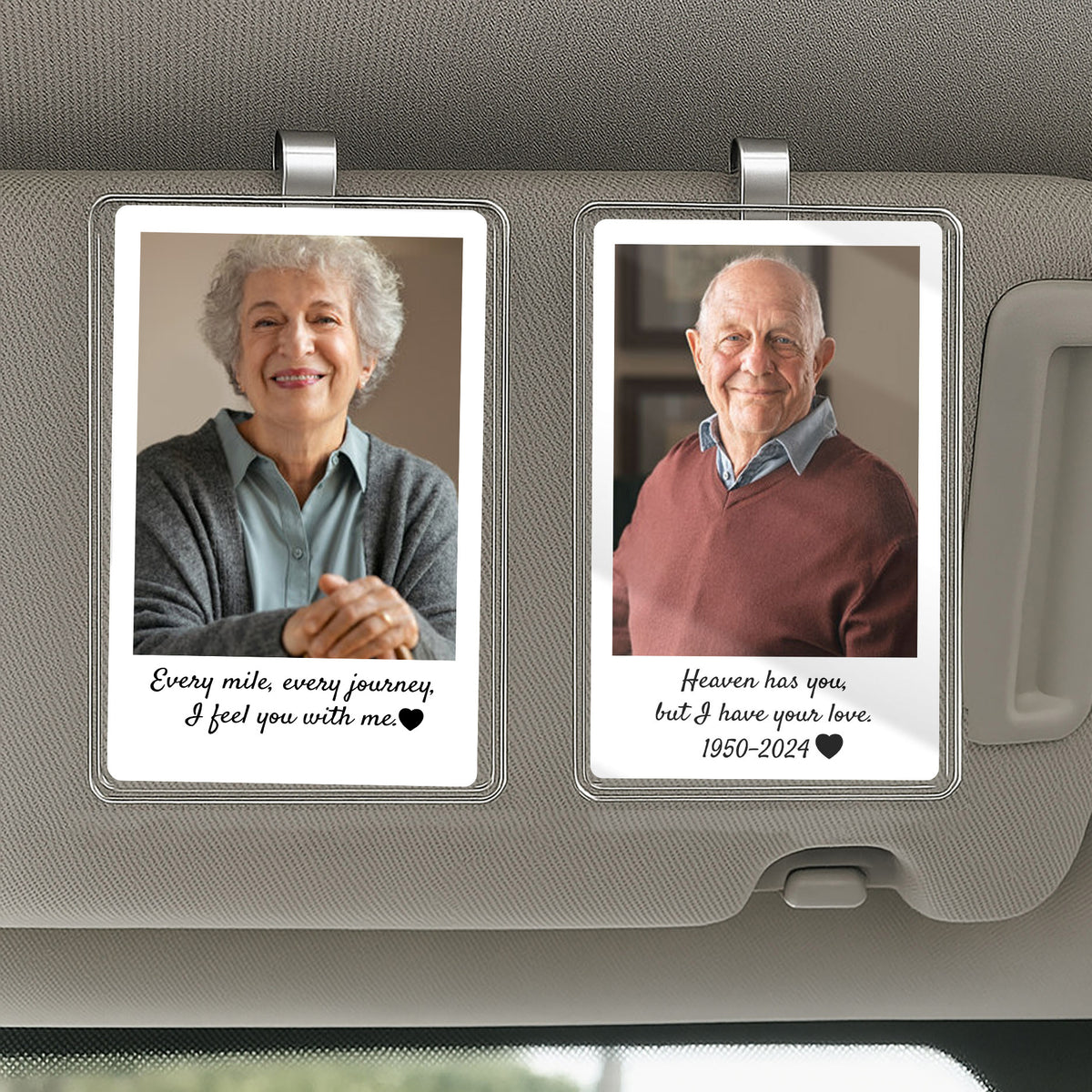 Forever By My Side – Memorial Car Visor Plaque with Photo, Perfect Sympathy Gift for Family & Friends

