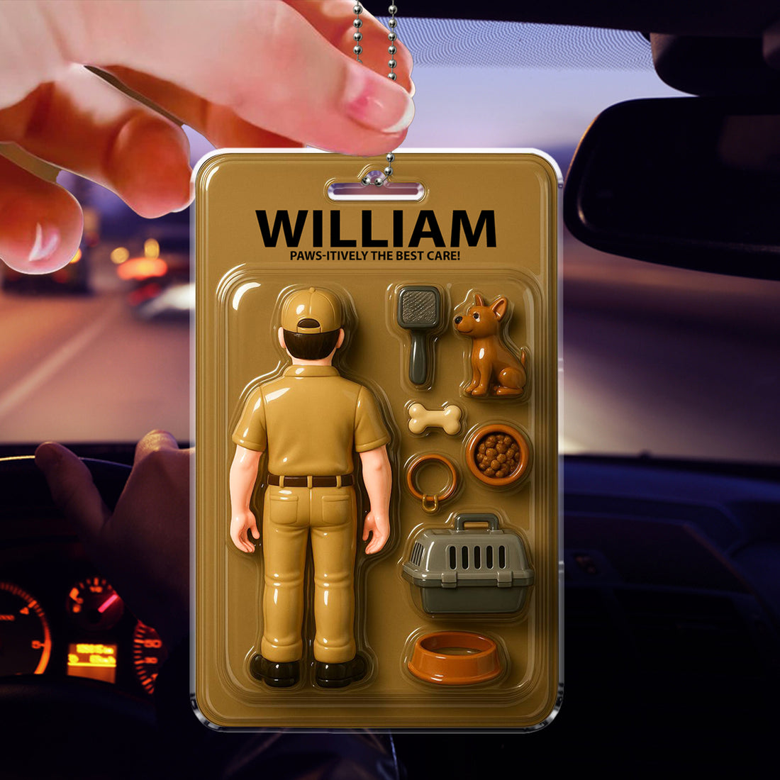 Funny Dog Caregiver Ornament – Personalized Car Hanging Decor for Pet Dads – Father’s Day Gift for Dog Lovers and Trainers