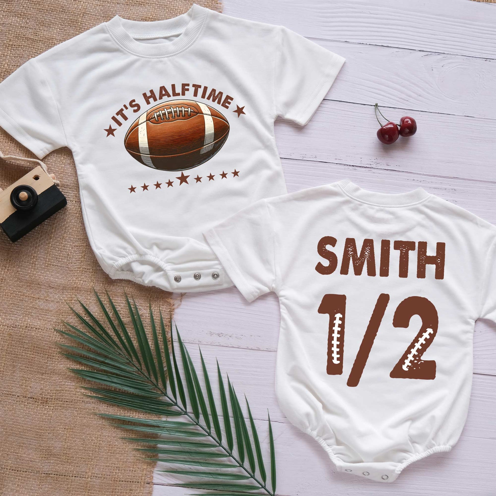 Baby Bodysuit Romper Long Sleeve Customize It's Halftime Personalized Custom Babysuit - Gift For Baby - LuthCreative