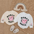 Baby Bodysuit Romper Long Sleeve Mama's Bestie Reindeer Personalized Custom Babysuit - Gift For Baby And Mom - LuthCreative