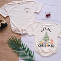 My First Christmas Custom Name Personalized Baby Romper - Short/Long Sleeve (0-2Y) - LuthCreative