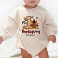 Personalized Baby's 1st Thanksgiving Romper - Custom Name & Short/Long Sleeve (0-2Y) - LuthCreative