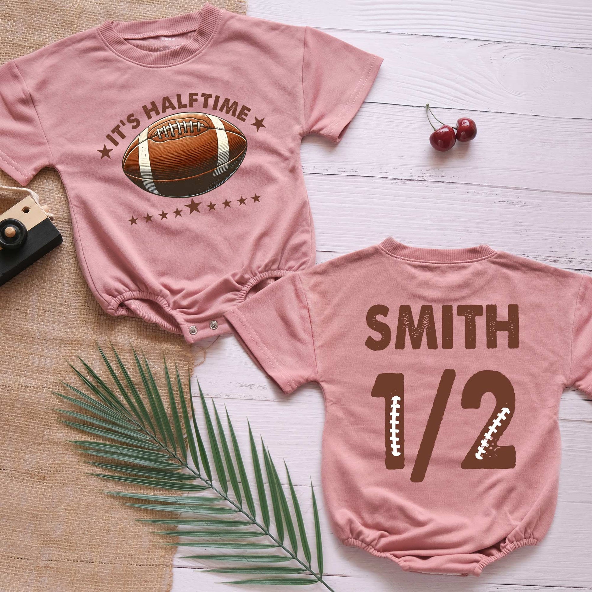 Baby Bodysuit Romper Long Sleeve Customize It's Halftime Personalized Custom Babysuit - Gift For Baby - LuthCreative