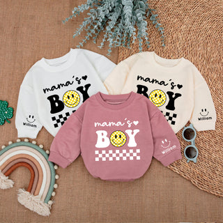 Mono de dos lados, mono de manga larga, personalizado para mamá y niño, regalo para bebé y mamá