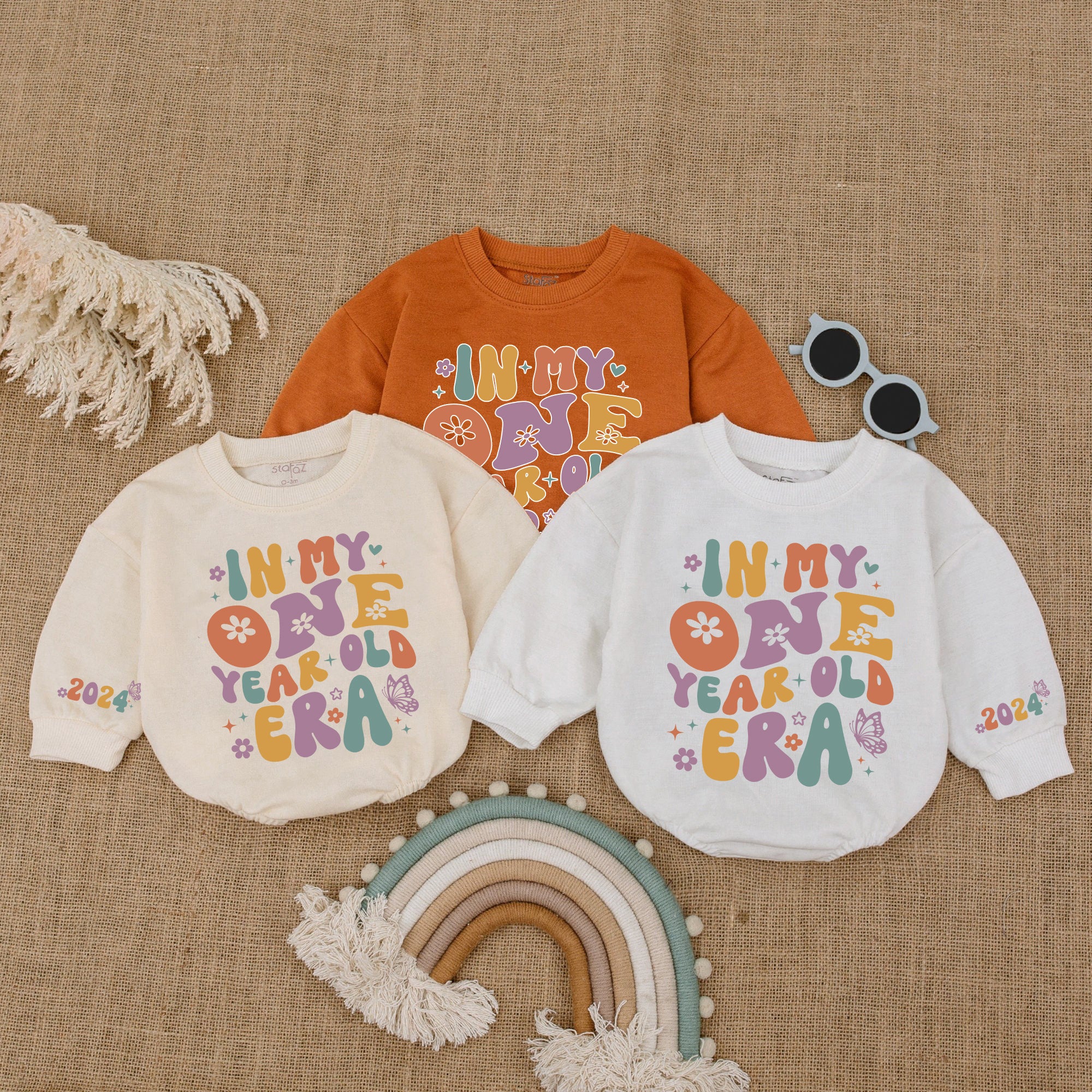 Baby Bodysuit Romper Long Sleeve In My One Year Old Era Personalized Custom Babysuit - Gift For Baby And Mom - LuthCreative