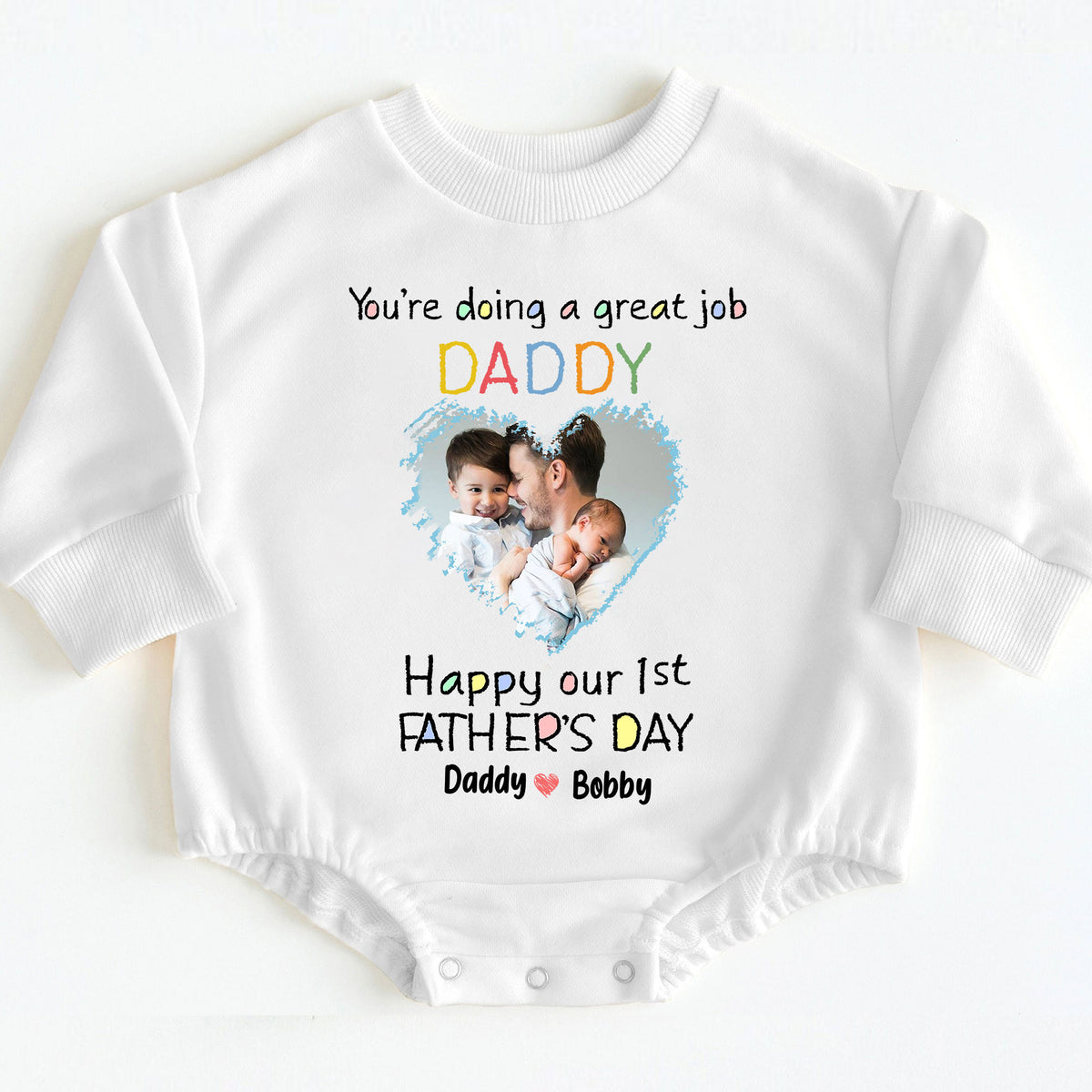 Happy 1st Father's Day Daddy Personalized Photo Baby Gift