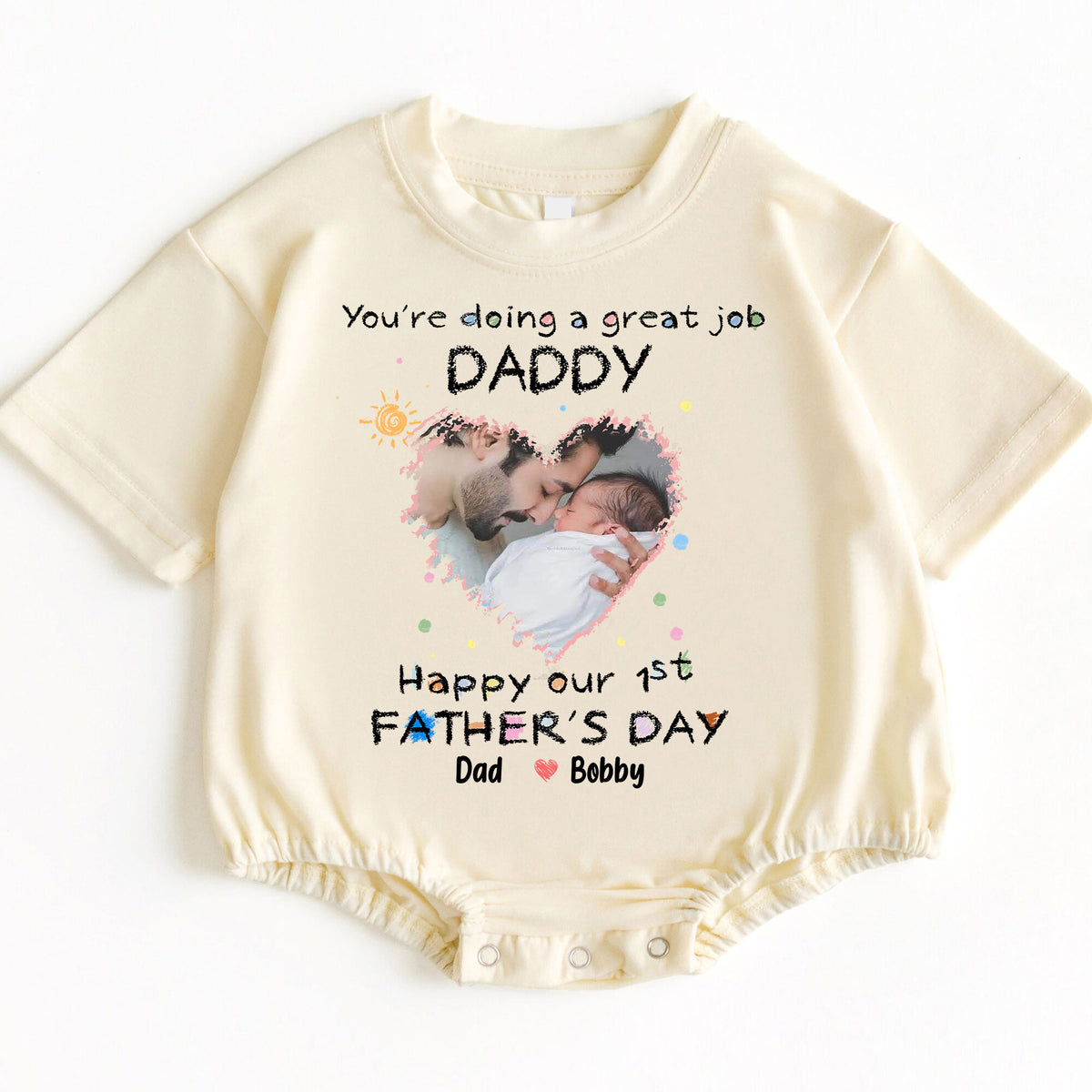 Happy 1st Father's Day Daddy Personalized Photo Baby Gift