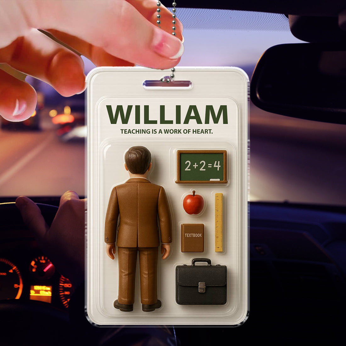 Teacher Car Ornament for Dad – Personalized Acrylic Father’s Day Gift for Educators Who Make a Difference Every Day

