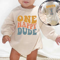 One Happy Dude Little Dude's First Outfit: Personalized Romper for Newborns - Short/Long Sleeve (0-2Y) - LuthCreative