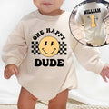 One Happy Dude Personalized Baby Romper - Short/Long Sleeve (0-2Y) - LuthCreative